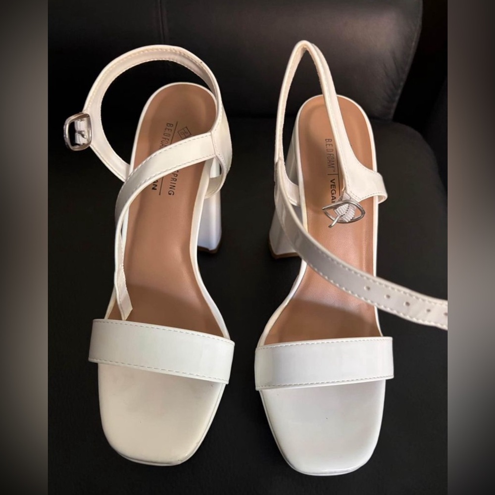 White high heeled sandals size 7.5